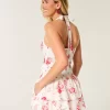 Double-Tier Smocked Halter Skort Dress