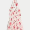 Double-Tier Smocked Halter Skort Dress