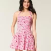 Drop Waist Halter Mini Dress