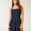 Drop Waist Halter Mini Dress