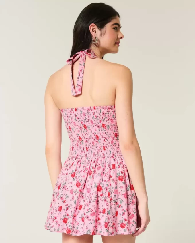 Drop Waist Halter Mini Dress