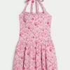 Drop Waist Halter Mini Dress