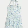 Drop Waist Halter Mini Dress