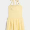 Drop Waist Halter Mini Dress