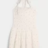Drop-Waist Halter Mini Dress