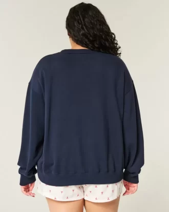 Easy American Flag Graphic Crew Sweatshirt