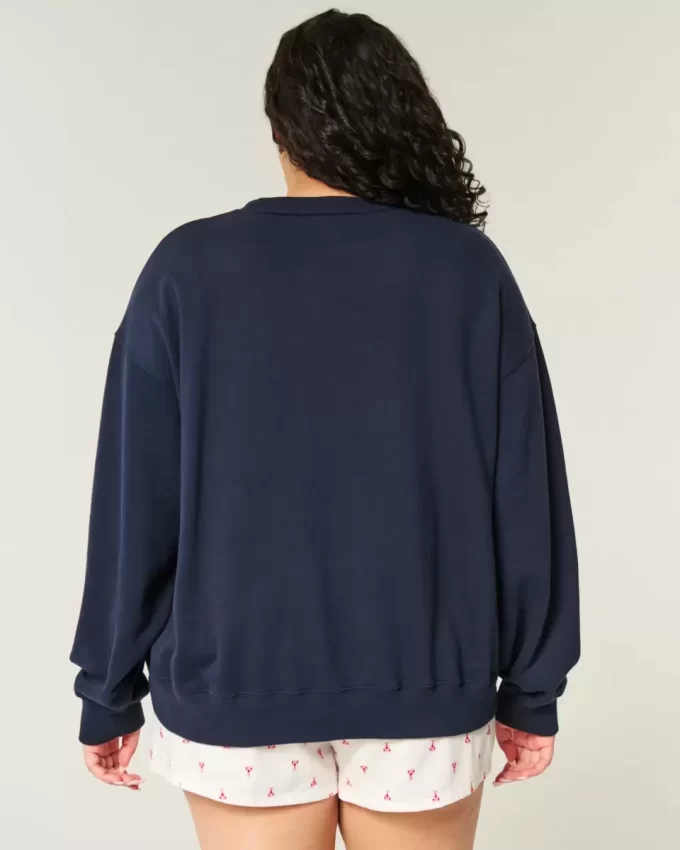 Easy American Flag Graphic Crew Sweatshirt