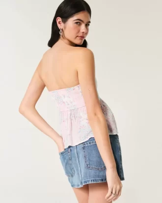 Easy Crochet-Style Fabric Mix Strapless Top