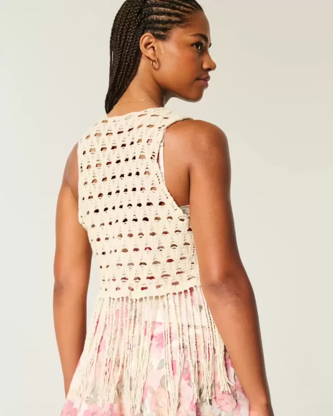 Easy Crochet-Style Fringe Vest