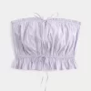 Easy Crop Strapless Lace Inset Tube Top