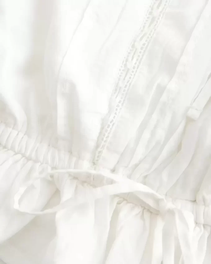 Easy Crop Strapless Lace Inset Tube Top