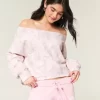 Easy Double Off-the-Shoulder Camo Sweatshirt