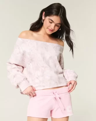 Easy Double Off-the-Shoulder Camo Sweatshirt