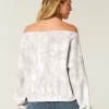 Easy Double Off-the-Shoulder Camo Sweatshirt