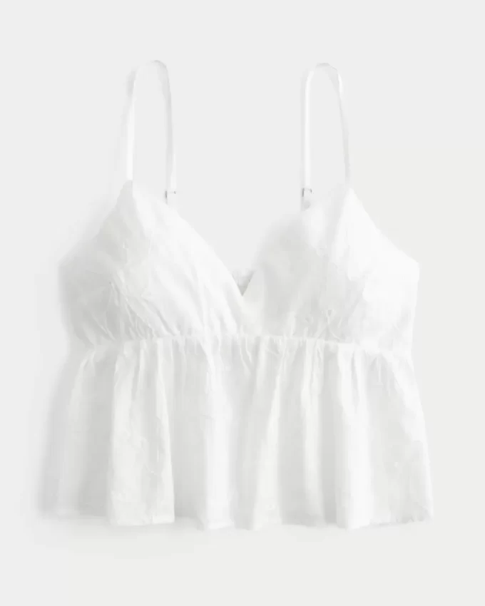 Easy Embroidered Shine Babydoll Top