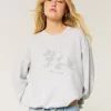 Easy Flower Graphic Crew Sweatshirt