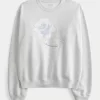 Easy Flower Graphic Crew Sweatshirt