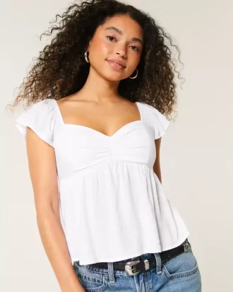 Easy Flutter Sleeve Babydoll Top