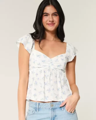 Easy Flutter Sleeve Babydoll Top