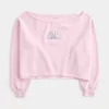 Easy Graphic Double Off-the-Shoulder Sweatshirt