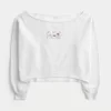 Easy Graphic Double Off-the-Shoulder Sweatshirt