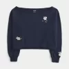 Easy Graphic Double Off-the-Shoulder Sweatshirt