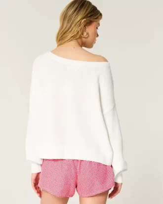 Easy Heart Graphic Off-the-Shoulder Sweater
