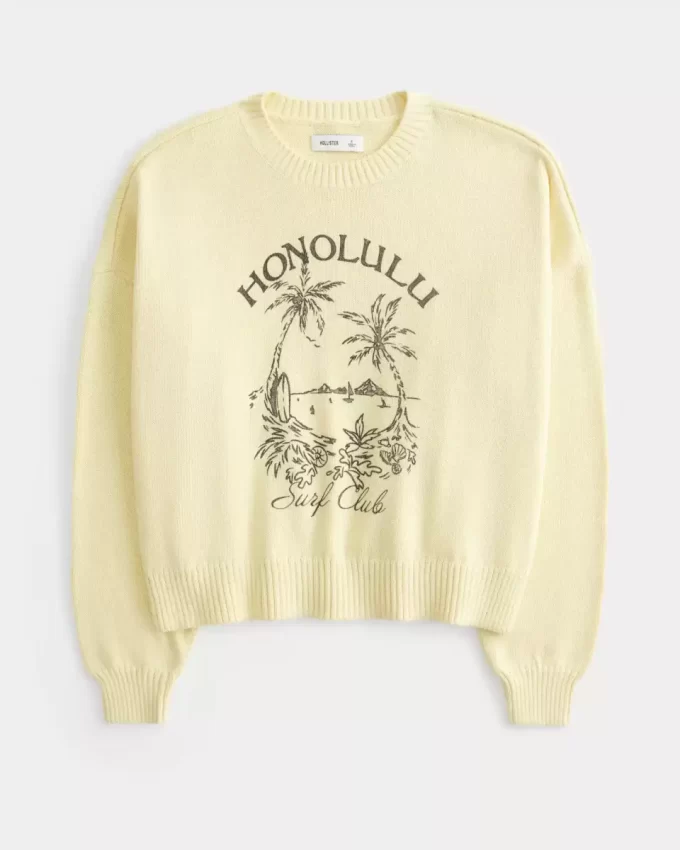 Easy Honolulu Graphic Crew Sweater