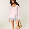 Easy Long-Sleeve Floral Pattern Babydoll Top