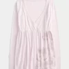 Easy Long-Sleeve Floral Pattern Babydoll Top