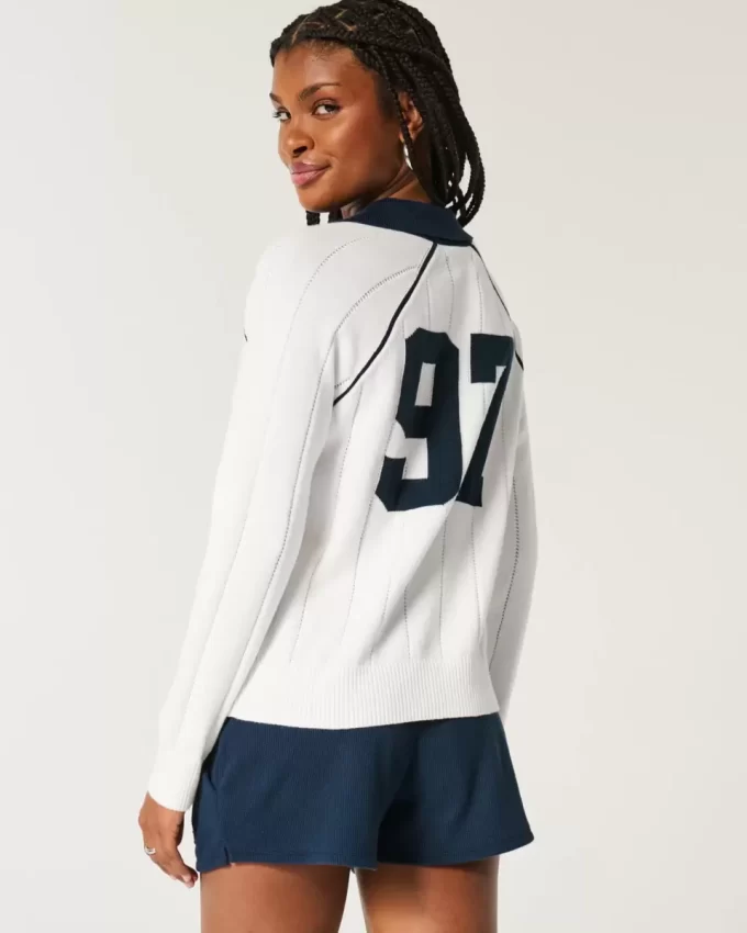 Easy Long-Sleeve Sweater Polo
