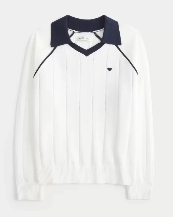 Easy Long-Sleeve Sweater Polo