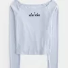 Easy New York Graphic Off-the-Shoulder Top