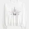 Easy New York Guitar Studded Graphic Crew Sweatshirt
