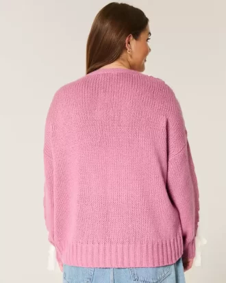 Easy No-Close Lace Sleeve Cardigan