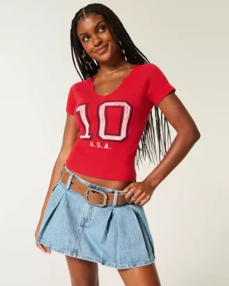 Easy Notch-Neck USA Graphic Baby Tee