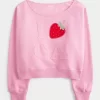 Easy Off-the-Shoulder California Graphic Crew Sweatshirt