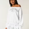 Easy Off-the-Shoulder Connecticut Graphic Sweatshirt