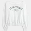 Easy Off-the-Shoulder Connecticut Graphic Sweatshirt