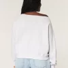 Easy Off-the-Shoulder Number Graphic Sweatshirt