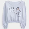 Easy Off-the-Shoulder NYC Graphic Sweatshirt