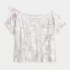 Easy Off-the-Shoulder Tie Camo T-Shirt