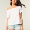 Easy Off-the-Shoulder Tie T-Shirt