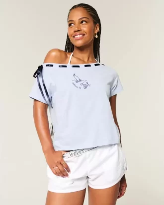 Easy Off-the-Shoulder Tie T-Shirt