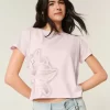 Easy Ribbon Tie-Back Floral Graphic Tee