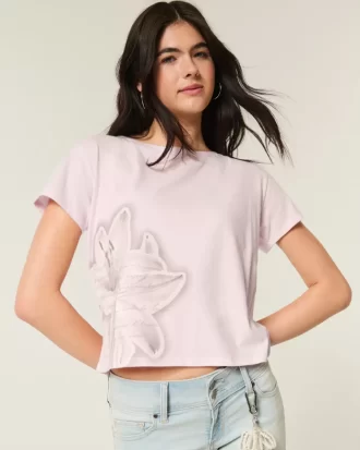 Easy Ribbon Tie-Back Floral Graphic Tee