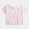 Easy Ribbon Tie-Back Floral Graphic Tee