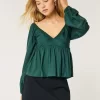 Easy Ruched Bust Babydoll Top