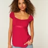Easy Satin Tie Babydoll Top