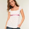 Easy Satin Tie Babydoll Top